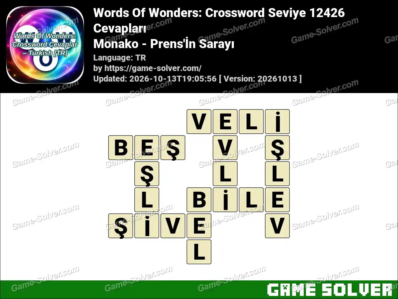 Words Of Wonders: Crossword Seviye 12426 Cevapları – Monako – Prens’İn Sarayı